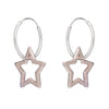 Open star hoop earring