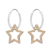 Open star hoop earring