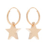 Chunky star hoop earrings