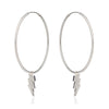 Large lightning bolt hoop earrings