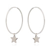 Large star hoop earrings