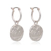 Coin hoop earrings