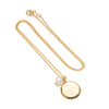 Small pearl and flower disc necklace