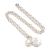 Pearl & roman coin chunky chain necklace