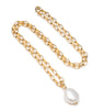 Chunky chain pearl necklace