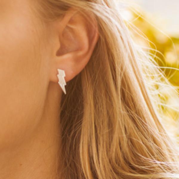 Large Lightning bolt studs