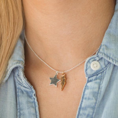 Star and lightning bolt necklace
