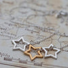 Triple star necklace