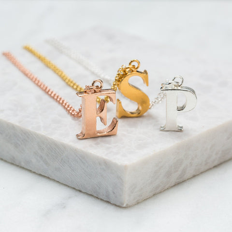 Personalised upper case initial necklace    (all letters available)