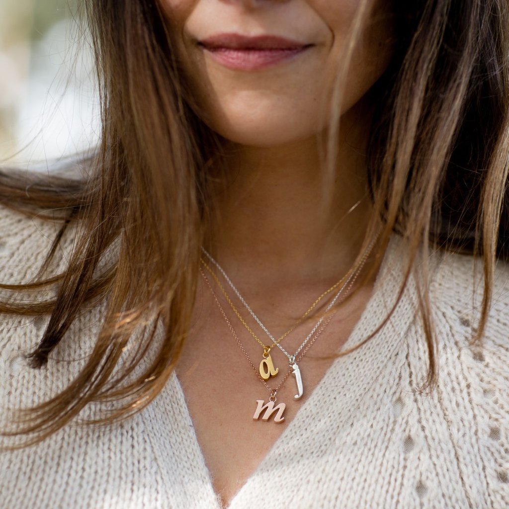 Personalised lower case initial necklace    (all letters available)