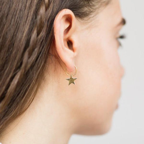 Chunky star hoop earrings